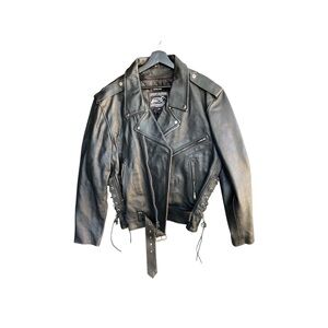 Men’s Black Genuine Leather Biker Jacket